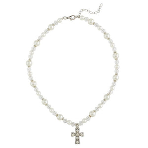 Necklace-First Communion-Pearls (14")