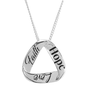 Faith, Hope and Love Triangle Necklace