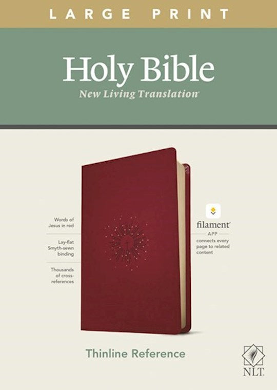 NLT Large Print Thinline Reference Bible/Filament Enabled Edition-Berry LeatherLike