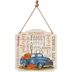 Wall Sign-Fall Blessings Truck (12" x 12")