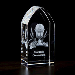 Etched Glass Stand-First Holy Communion (3.25" x 1.5")