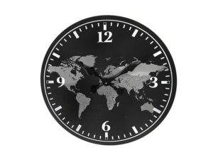 Round MDF 13" Wall Clock - World Map
