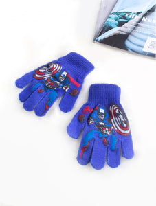 Kids Captain America Printed Gloves (4-7 Years Old)