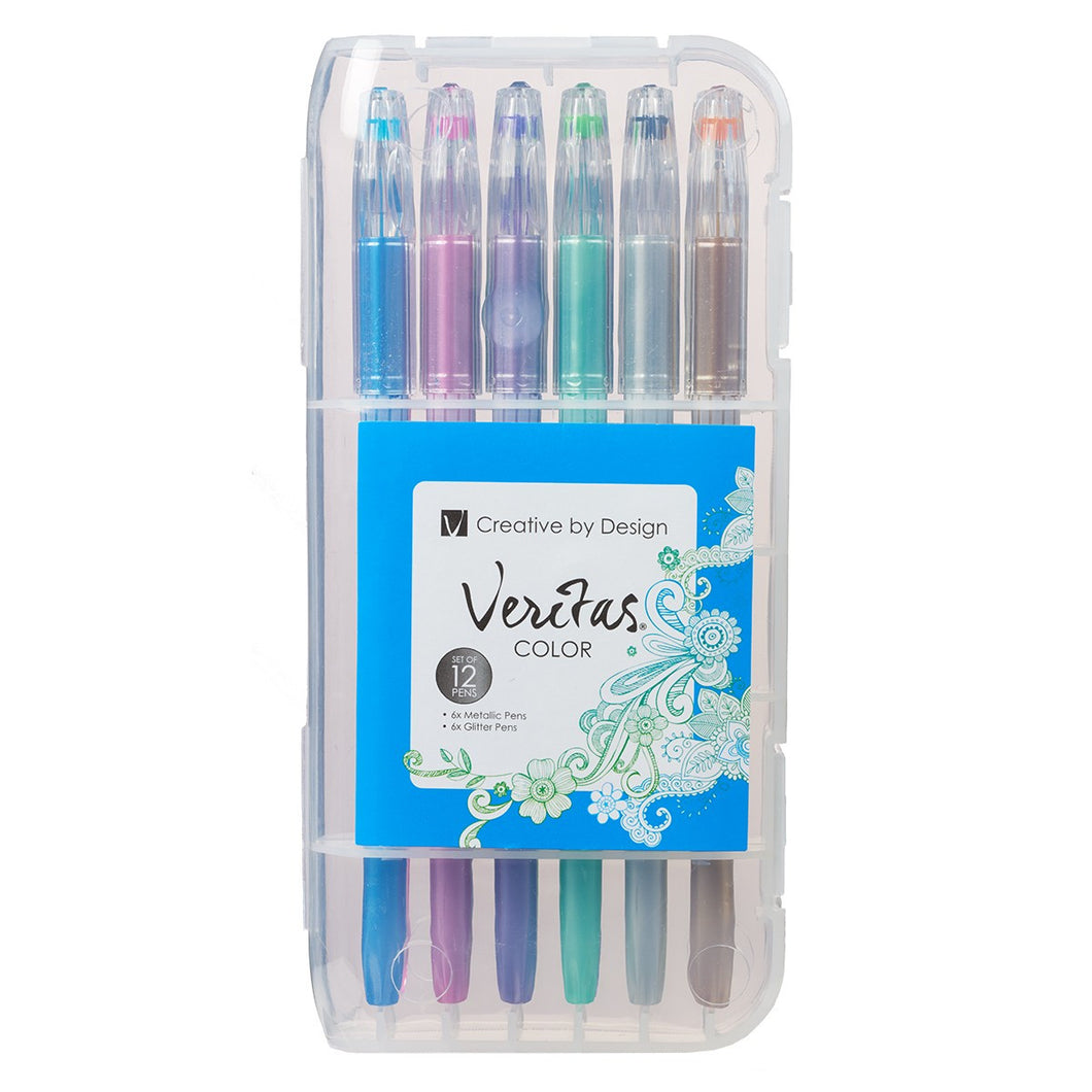 Veritas Gel Pen Set (6 Metallic & 6 Glitter)