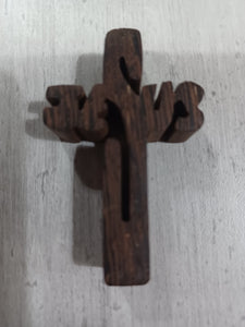 Wooden Cross - Jesus (word)