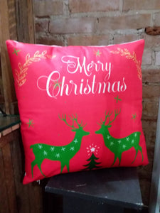 Merry Christmas w/Two Deer Cushion