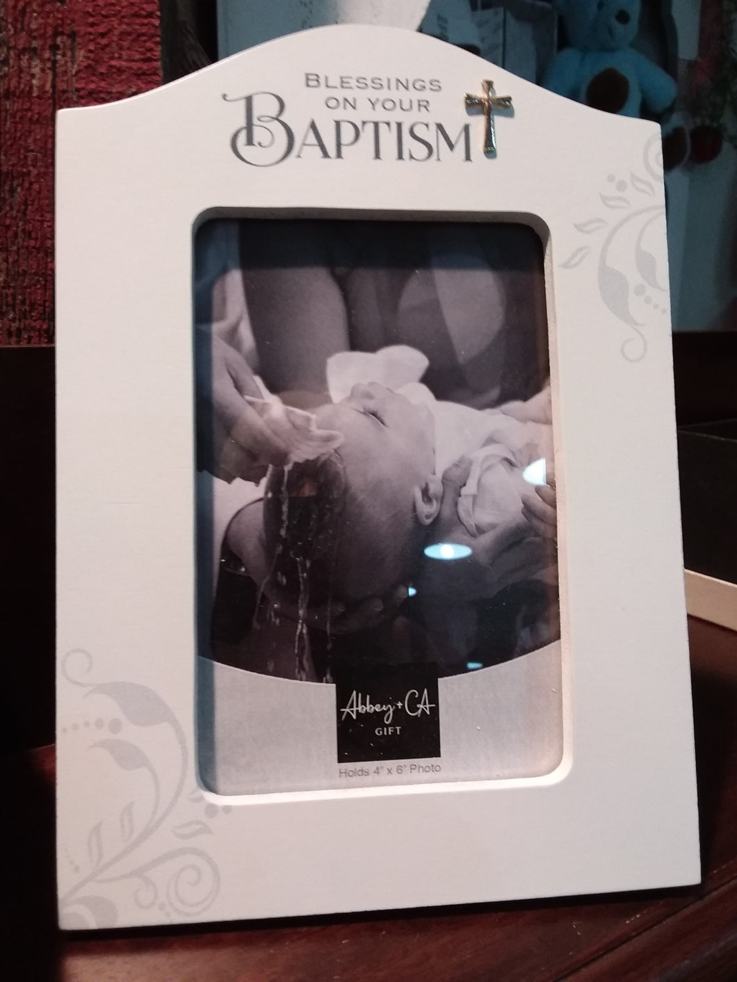 Frame-Blessings On Your Baptism (Holds 4 x 6 Photo) - White