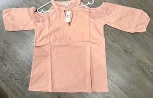 GIVE YOU THE COLD SHOULDER TOP - Blush (Small)