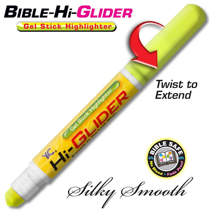 Highlighter-Bible Hi-Glider Gel Stick-Yellow