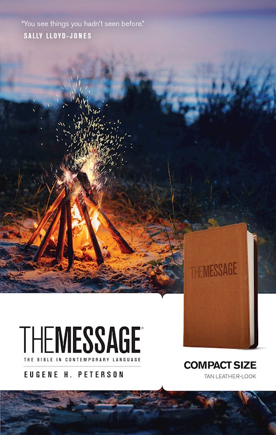 The Message Compact Bible-Tan Leather Look