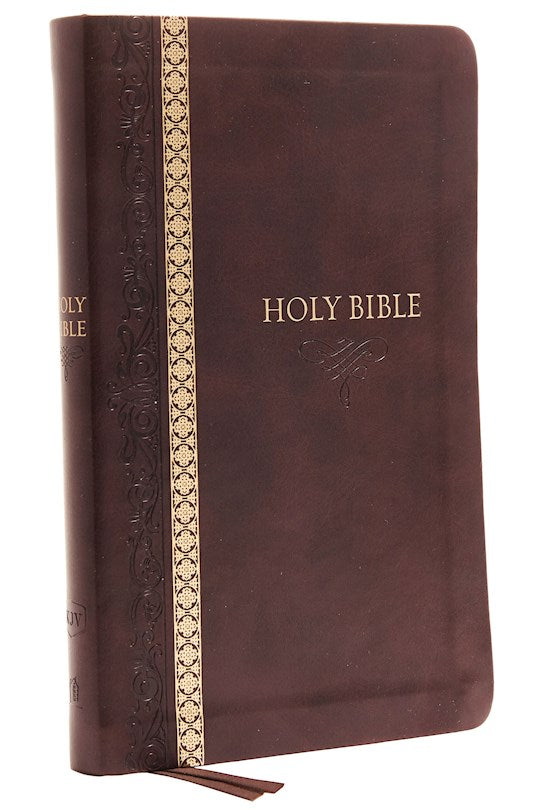 KJV Thinline Bible (Comfort Print)-Brown Leathersoft Indexed