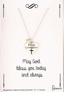 Necklace-First Communion-Silver (15"")
