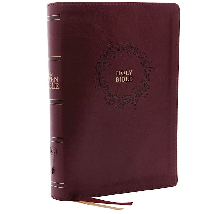 KJV Open Bible (Comfort Print)-Burgundy Leathersoft Complete Reference System