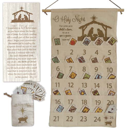 O Holy Night Fabric Advent Wall Calendar