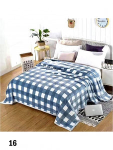 Embroidered Microfiber Soft Printed Flannel Blanket (with gift packaging) - Gingham
