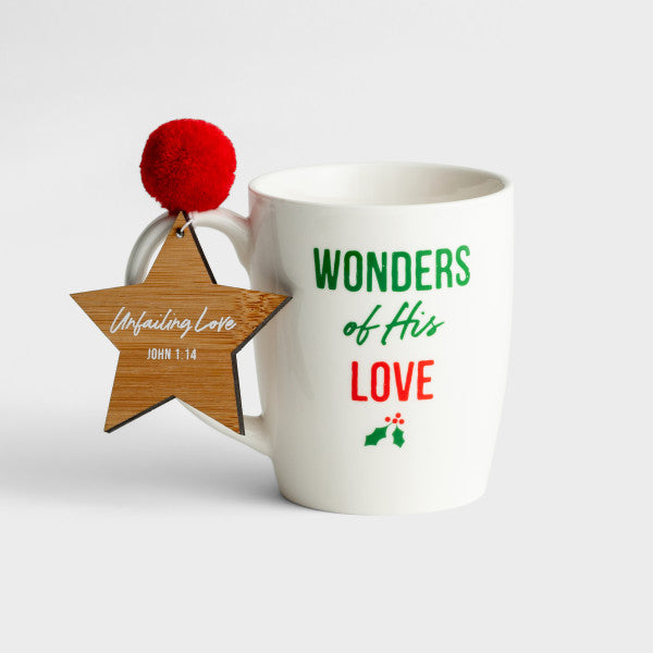 Wonders of His Love Mug with Pom & Ornament
