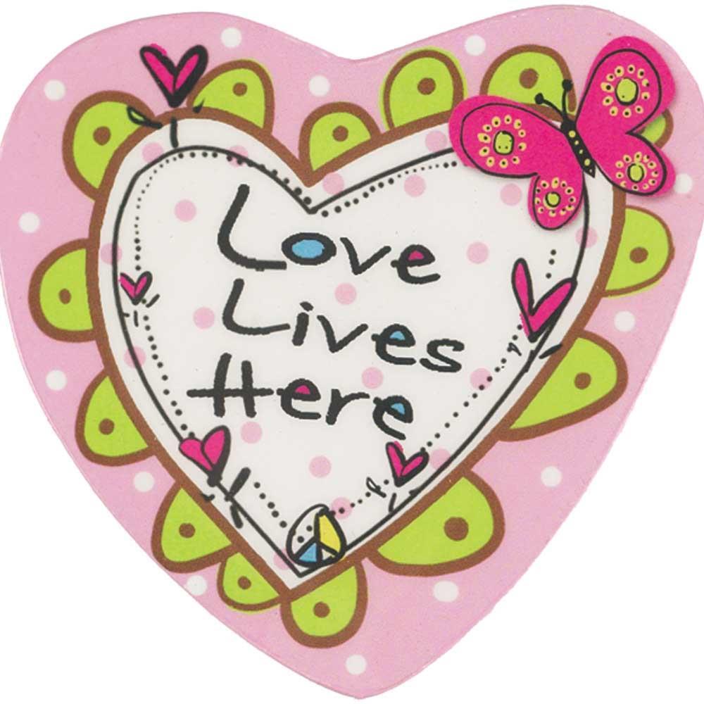Love Lives Here Heart Magnet