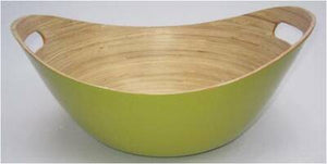Large Bamboo Bowl with Handles - Green