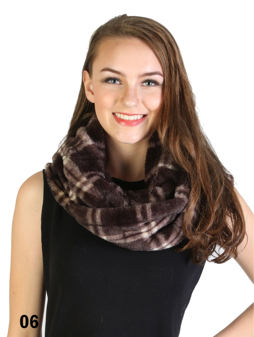 Plaid Plush Loop Premium Scarf