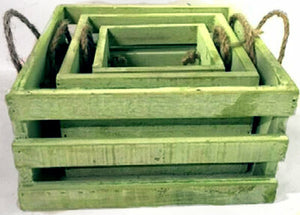 Large Green Wood Crate