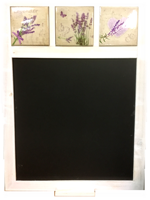 Wood & ceramic tiles chalkboard / memo pad