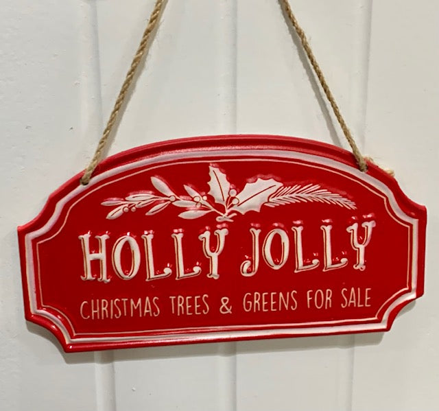 Holly Jolly Tin Ornament